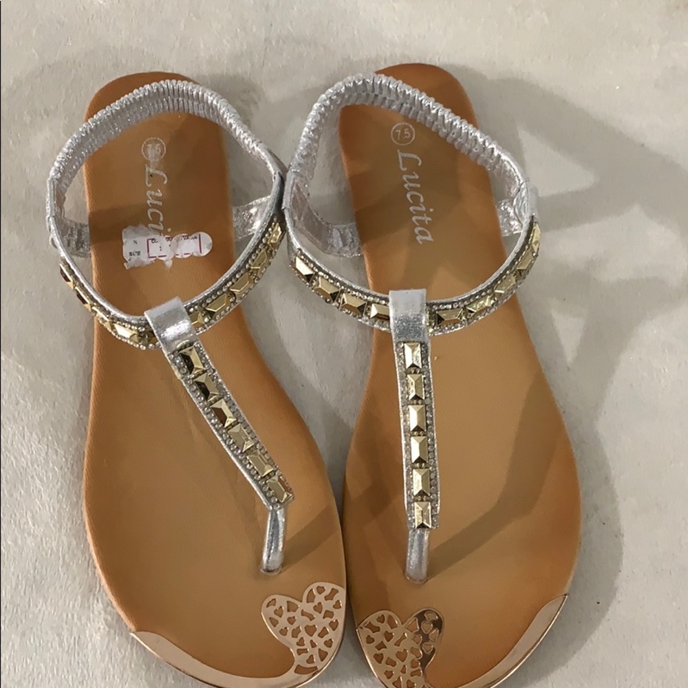 Lucita Silver Bling Sandals